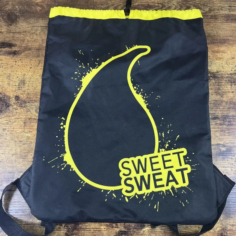 Sweet Sweat Workout Black GYM Bag Club Merch Set Drawstring Backpack